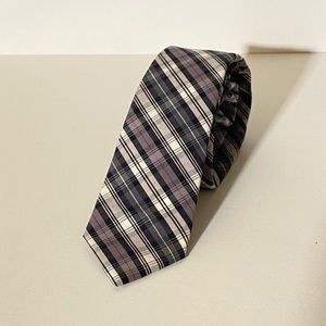 Steven Alan plaid slim tie, 100% cotton